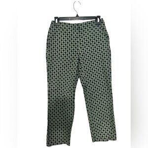 Vintage Y2K Talbots‎ Petite Pants sz 2 Geometric Navy Blue Green Soft Pockets
